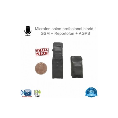 Minirib -Microfon hibrid profesional cu microfon gsm+reportofon+agps -2999 de ore-activare vocala