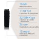 Reportofon cu Activare Vocala ascuns in Stick USB, 16Gb-1128, 26 de ore autonomie, Ultra-Profesional, Casti, MAA-V16Gb